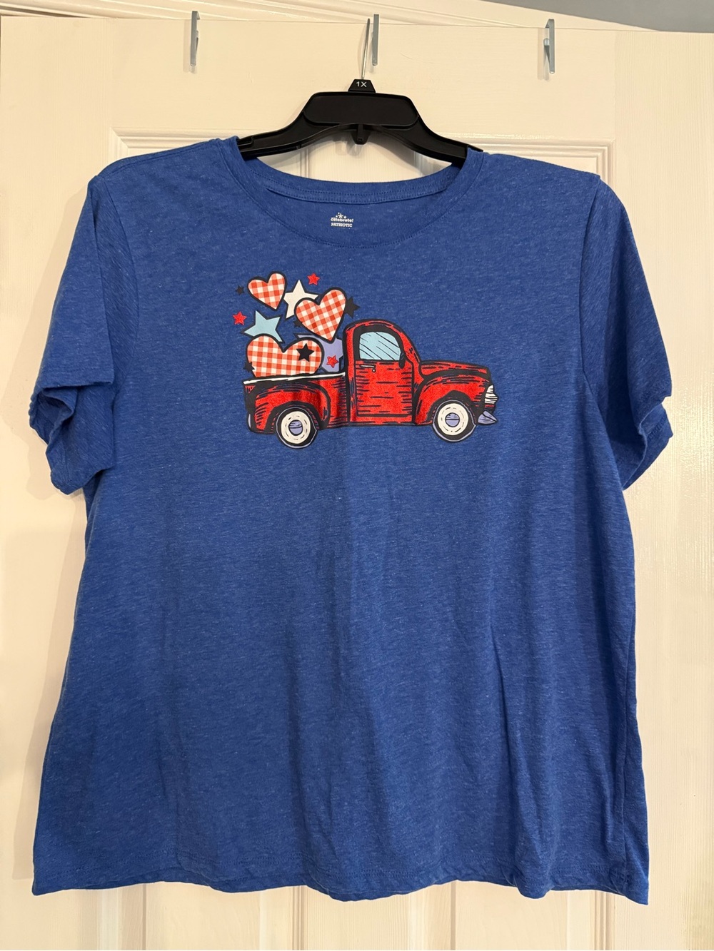 Women’s Blue Tee with Red Truck Graphic